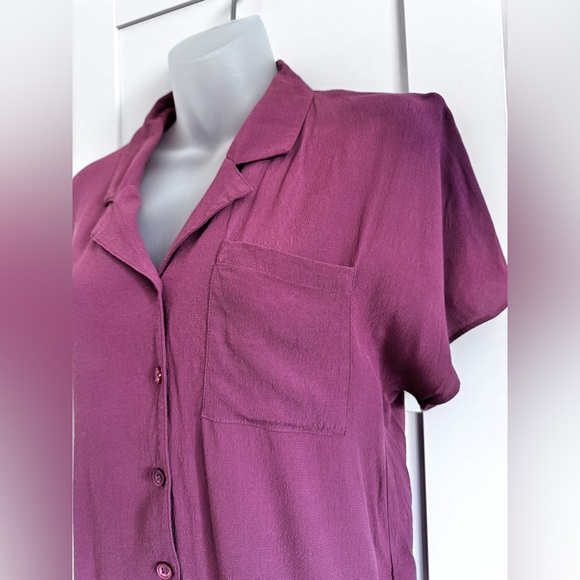 ARITZIA WILFRED FREE Shawna Blouse Button Up Lapel Shirt Dusty Rose XXS - Picture 11 of 11